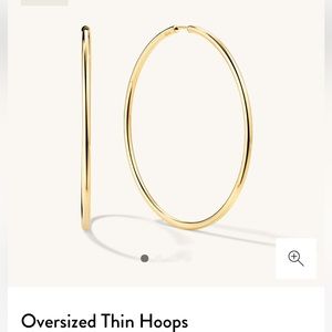 Mejuri 14k solid gold oversized thin hoops